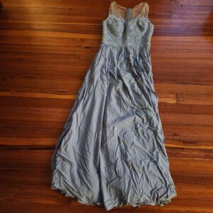 Azazie Floor length Bridesmaid Dress Light Blue Size 4A